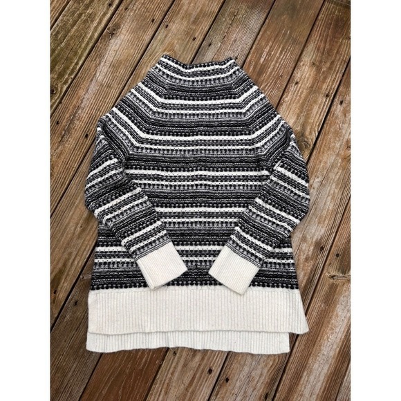 Unavailable - Talbots Womens Mock Neck Striped Knit Sweater Wool Blend - Picture 2 of 5